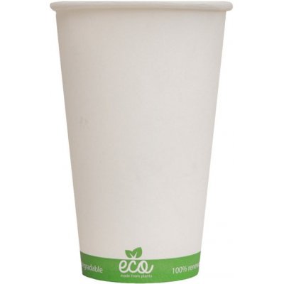 ECO cups Bio papírový kelímek na horký nápoj ECO CUP bílý 400 ml 16 oz – Zboží Mobilmania