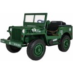 Tomido Dětský elektrický vojenský jeep willys 4x4 24V, 4x90W tmavě zelená – Zbozi.Blesk.cz