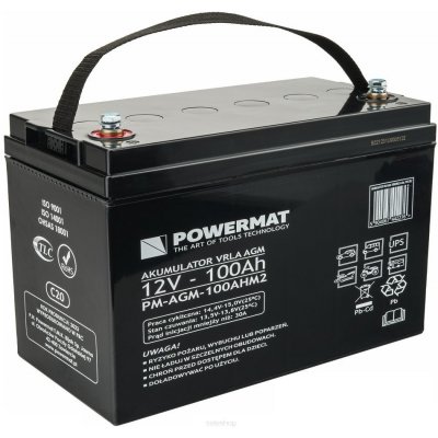 POWERMAT 12V 100Ah PM-AGM-100AHM2 – Hledejceny.cz