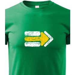 Canvas dětské tričko Turistická šipka žlutá, zelená
