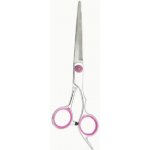 Dog Grooming Scissors Stainles Steel nerezová ocel 17 cm růžová, rovné nůžky – Sleviste.cz