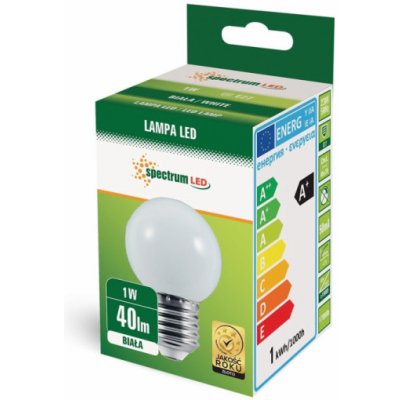 Spectrum LED žárovka E27 1W 230V studená bílá – Zboží Mobilmania