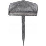 Ozdobný kovaný čtvercový hřebík, hlavička 30x30x13mm, hrot 3x2x33mm, bez povrchovej úpravy – Zboží Mobilmania