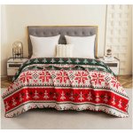 Textilomanie Přehoz na postel FROSTED CHRISTMAS, barevný 170 x 210 cm – Zboží Dáma