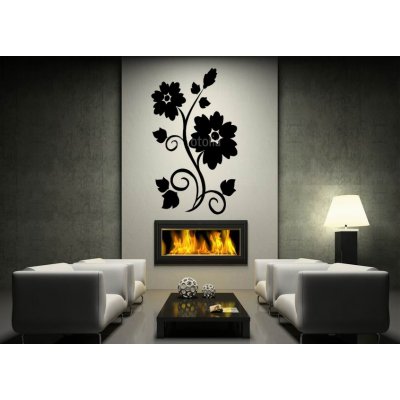 Weblux vzor n8759298 Samolepka na zeď - Floral tattoo čerň decor bouda (past), rozměry 170 x 100 cm – Zbozi.Blesk.cz