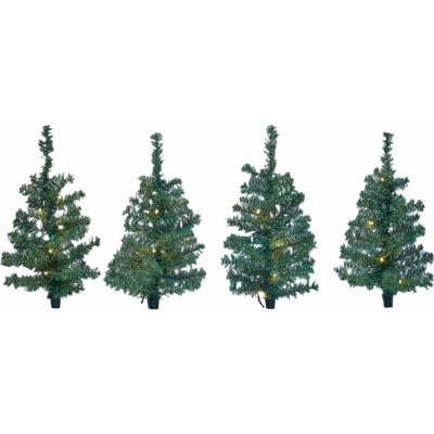 Spetebo Malé vánoční stromky 45 cm 4 s pohádkovými světýlky - 10 LED diod na stromek – Zbozi.Blesk.cz