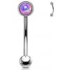 Piercing Šperky4U piercing do obočí fialový opál OB0003A-1208