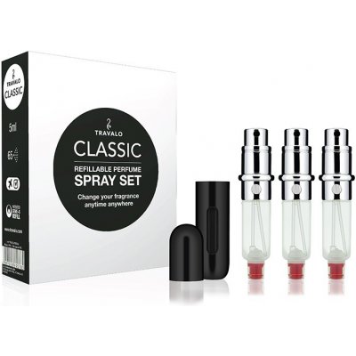 Travalo Classic HD III. Black plnitelný rozprašovač parfémů 3 x 5 ml dárková sada – Zboží Mobilmania