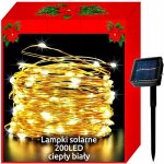 ISO 11397 Vánoční svítící struny Solární 200 LED teplá bílá 22m – Hledejceny.cz