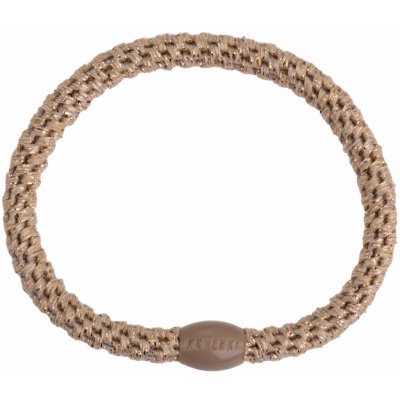 KKNEKKI Gumička do vlasů Kknekki Slim Beige Glitter, béžová barva, textil – Zboží Mobilmania