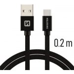 Swissten 71521101 USB 2.0 typ A na C, USB 2.0, zástrčka A - zástrčka C, opletený, 0,2m, černý – Hledejceny.cz