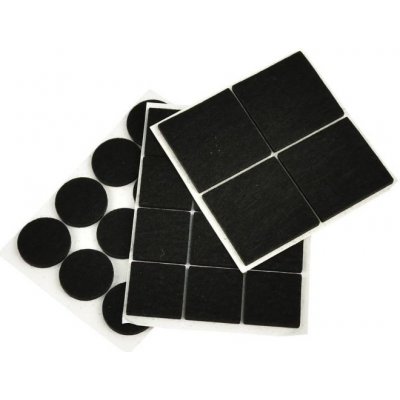 GEKO Samolepící plstěné podložky pod nábytek 28ks, kulaté 25mm, čtvercové 25x25mm a 40x40mm G29812 – Hledejceny.cz