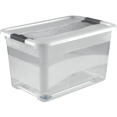 OKT Crystal plastový box s víkem 52 l průhledný kolečka 59,5x39,5x35 cm