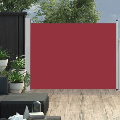 Greatstore Zatahovací boční markýza/zástěna na terasu 140 x 500 cm červená
