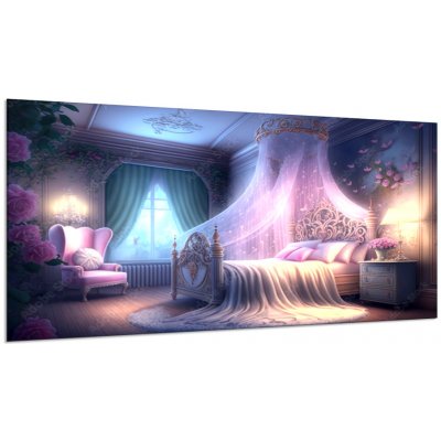 Obraz skleněný dívčí pokoj fantazie princezny - 40 x 60 cm – Hledejceny.cz