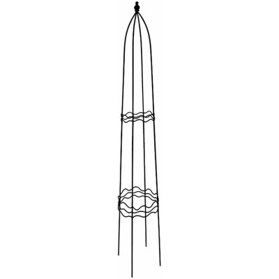 Obelisková opěra pro popínavé rostliny, černá, kulatá, 140 cm – Zboží Mobilmania