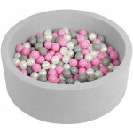 Divio Dětský suchý bazén 90x30 s míčky šedo-růžové 300 míčků – Zboží Dáma