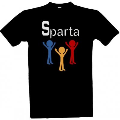 Tričko s potiskem Sparta pánské Černá
