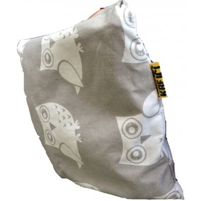 KHC BIO špaldový dětský polštářek Sovy na šedé nahřívací 20 x 20 cm Pratelný potah – Zboží Dáma