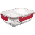 Orion Skleněná dóza dělená s plast víčkem borosil sklo plast 18 x 13,5 x 6 cm – Hledejceny.cz