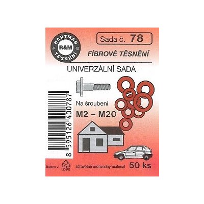 HARTMAN těsnění fíbrové, univerzální, sada č. 78 – Zboží Mobilmania