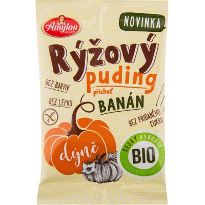 Amylon pudink rýžový s dýní a příchutí banánu bezlepkový Bio 40 g – Zboží Dáma