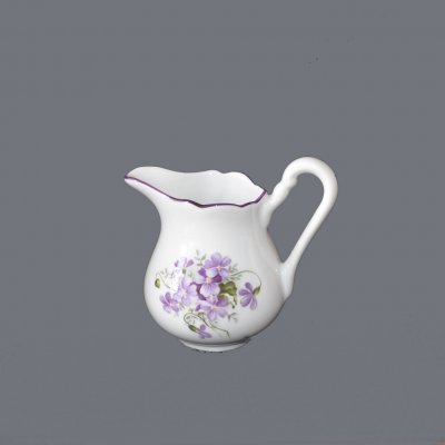 Český porcelán Dubí Mlékovka 0,25 l, fialky – Zboží Mobilmania