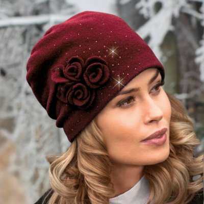 Krumlovanka dámská vínová zimní čepice W-0079/144 – Hledejceny.cz