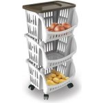 BAMA 10137A TIDY Regál pojízdný, světle hnědy – Zboží Mobilmania