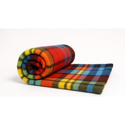 Jahu Deka fleece kostka černo-modro-oranžová 150x200 – Zboží Dáma