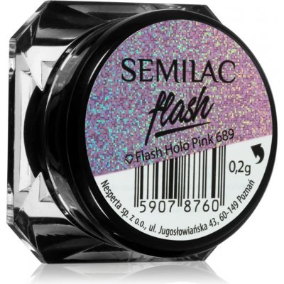 Semilac Flash třpytivý prášek na nehty Holo Pink 689 0,2 g