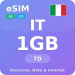 Itálie Mobilní Internet - eSIM 1GB 7 dní datová SIM karta – Hledejceny.cz