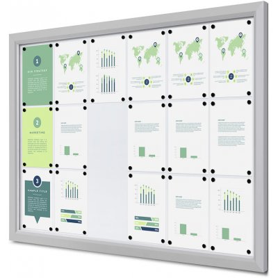 Jansen Display Venkovní uzamykatelná vitrína Slim 18 x A4 1410 x 1012 mm – Zboží Dáma