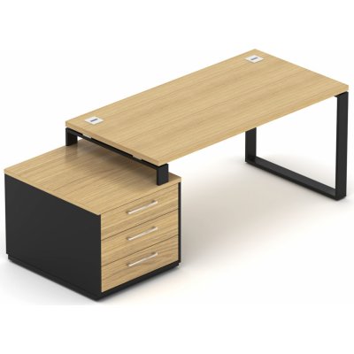 Nábytek Designový cz DEBZ1O Kancelářská sestava EPIC Z1 O dub černá – Zboží Dáma