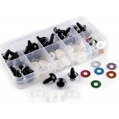 Sada očí s pojistkou s glitry Ø14; 16 mm - (14 mm) černá – Hledejceny.cz