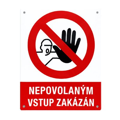 Český smalt Smaltovaná cedule "Nepovolaným vstup zakázán", 20x25