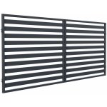 Milton Plotová brána dvoukřídlá, ocel, 150 × 400 cm, grafitová šedá (RAL 7024) W10435 – Sleviste.cz