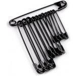 Spínací špendlíky mix velikostí - černý lak (50 svaz.) – Zboží Dáma