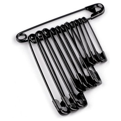 Spínací špendlíky mix velikostí - černý lak (50 svaz.) – Zboží Dáma