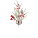 Vetvička MagicHome Vianoce, zasnežená, so šípkami, 34 cm – Hledejceny.cz