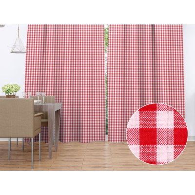 Biante Bavlněný závěs Olivia OL-008 Červeno-bílá kostka malá 140x140 cm – Hledejceny.cz