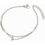 Sarines Elegantní náramek s perličkami a hvězdou ve stříbrném tónu S1065 – Zboží Mobilmania