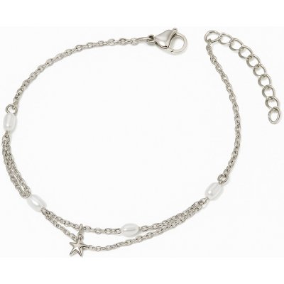 Sarines Elegantní náramek s perličkami a hvězdou ve stříbrném tónu S1065 – Zboží Mobilmania