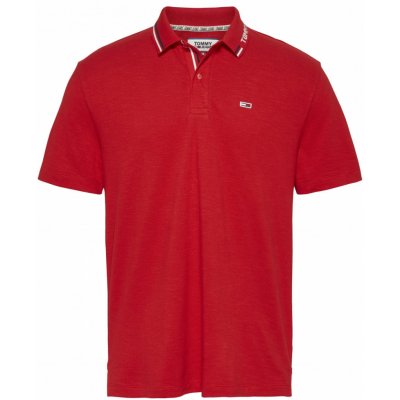 Tommy Hilfiger Tommy Jeans pánské červené polo tričko Tjm Branded Collar – Zbozi.Blesk.cz