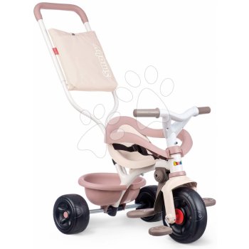 Smoby Be Fun Comfort Tricycle Pink s dvojitou vodicí tyčí a taškou
