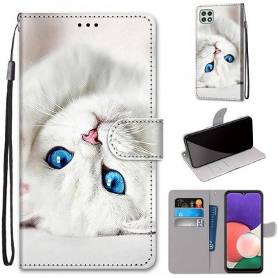 Pouzdro Trendy Cross case Bílá kočka – Samsung Galaxy A22 5G