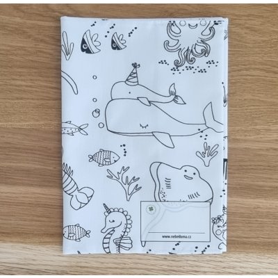 Látkový obal k vybarvení mořský svět A4 A5 na učebnici sešit slabikář A5 – Hledejceny.cz