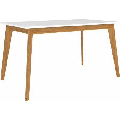 ARBYD Bílý dřevěný jídelní stůl Thia 140 x 80 cm – Zboží Mobilmania