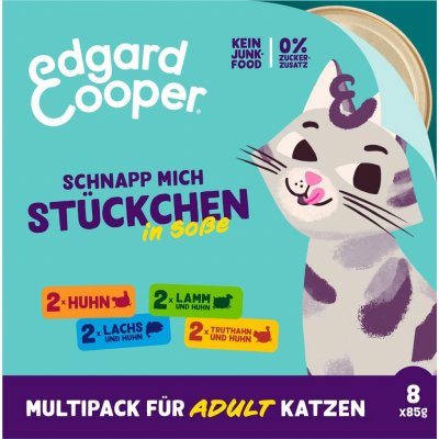 Edgard & Cooper Adult kousky v omáčce kombinované balení 8 x 85 g