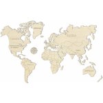 Wooden City Mapa světa dřevěná velikost M (57x38cm) – Zboží Dáma